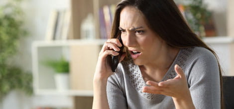 Upset relative complaining on the phone